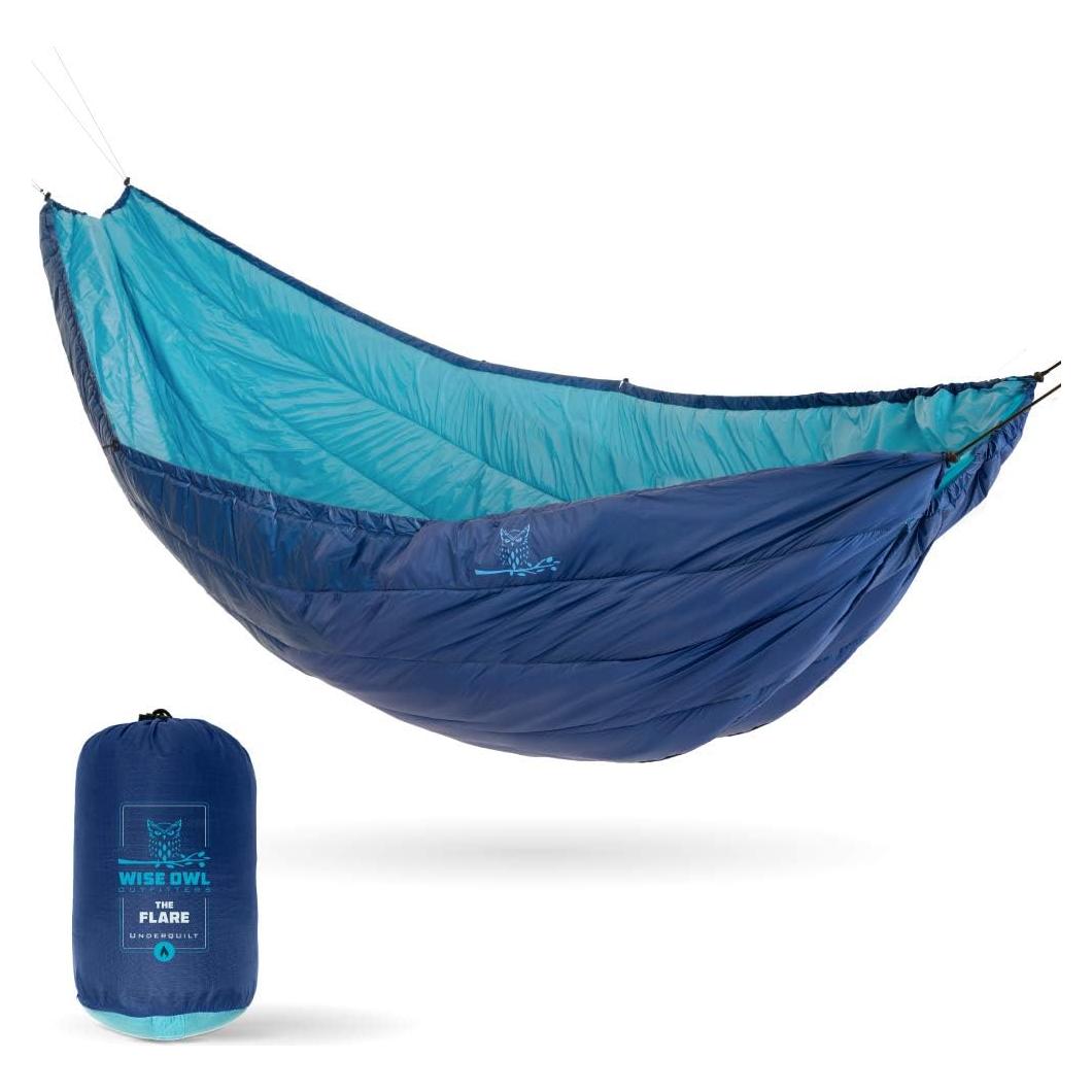Wise Owl Outfitters Hammock Underquilt for Camping Hammock - Insulated Synthetic Underquilt for Single and Double Hammocks Blue
