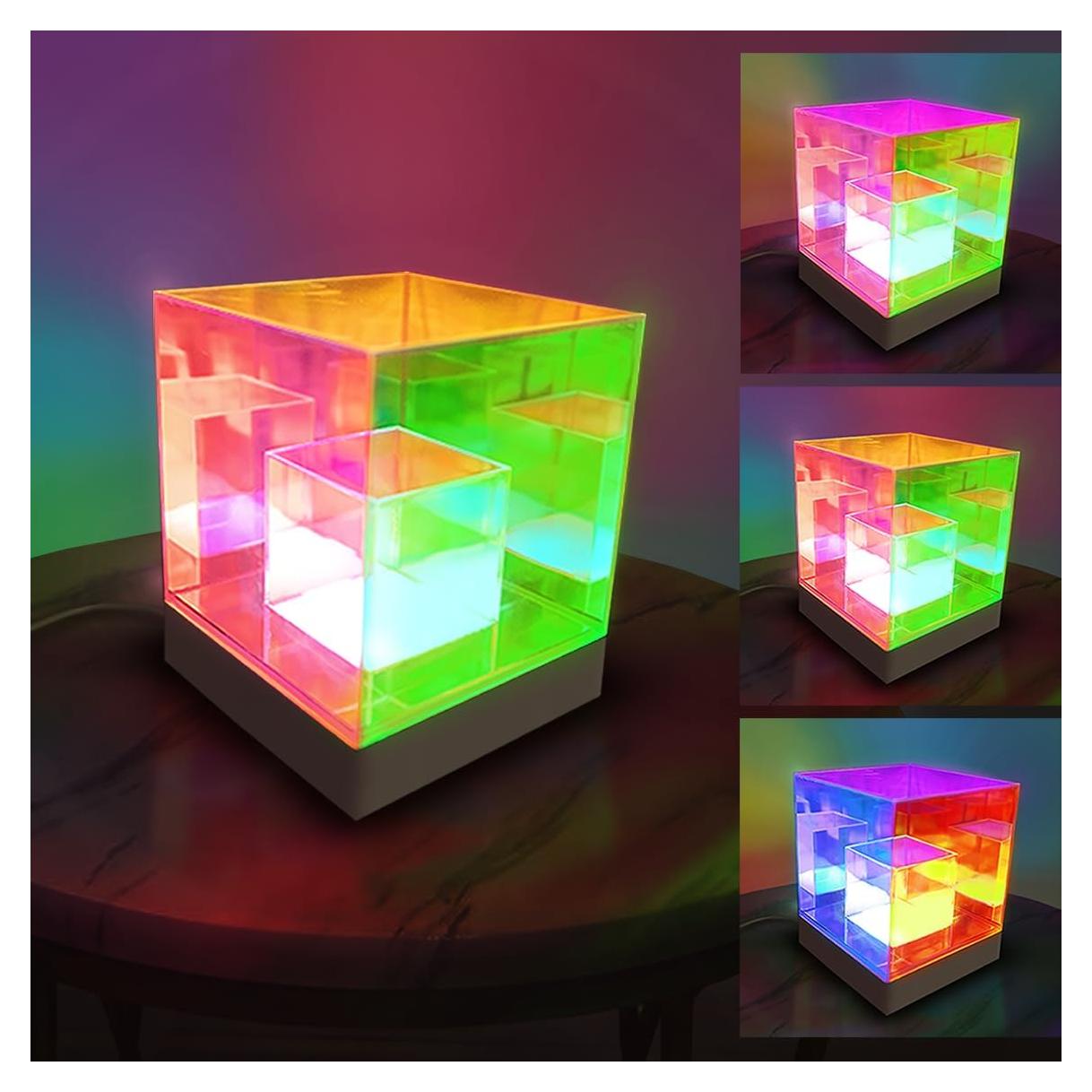 Lámpara Cubo Infinito Lumoonosity 3D LED RGB USB 12x12cm