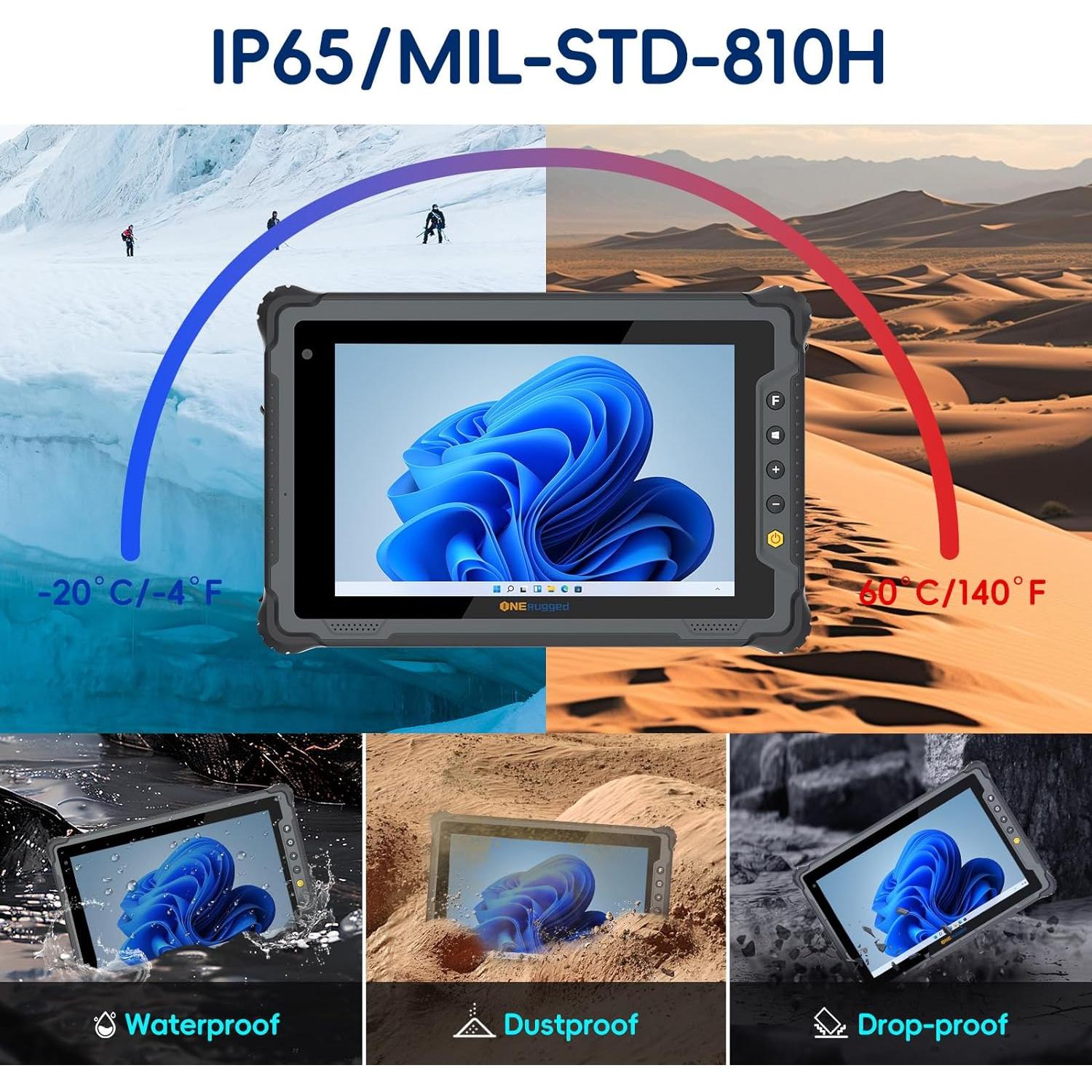 ONERugged Tableta M80J 8" Windows 11 Pro 8GB 128GB IP65