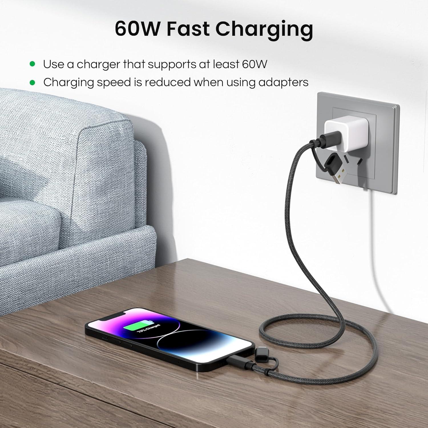 Cable USB C a USB C 4 en 1 Basesailor 30.48cm 60W