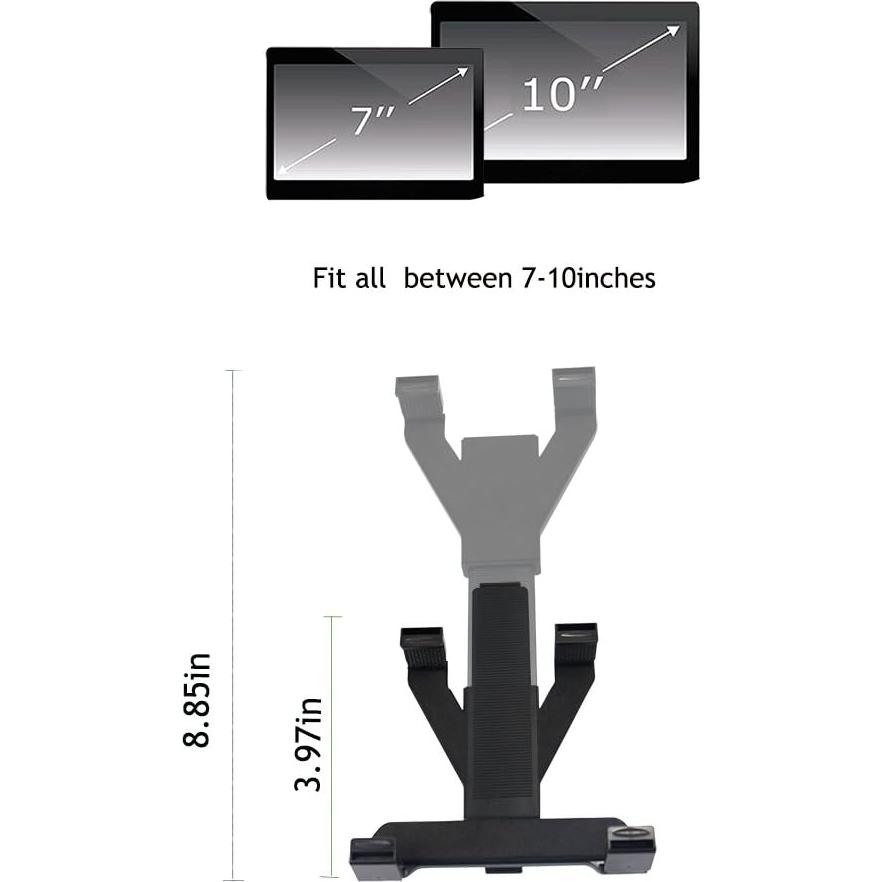Soporte para Tableta OHLPRO para Coche Universal 6-10.5" Negro