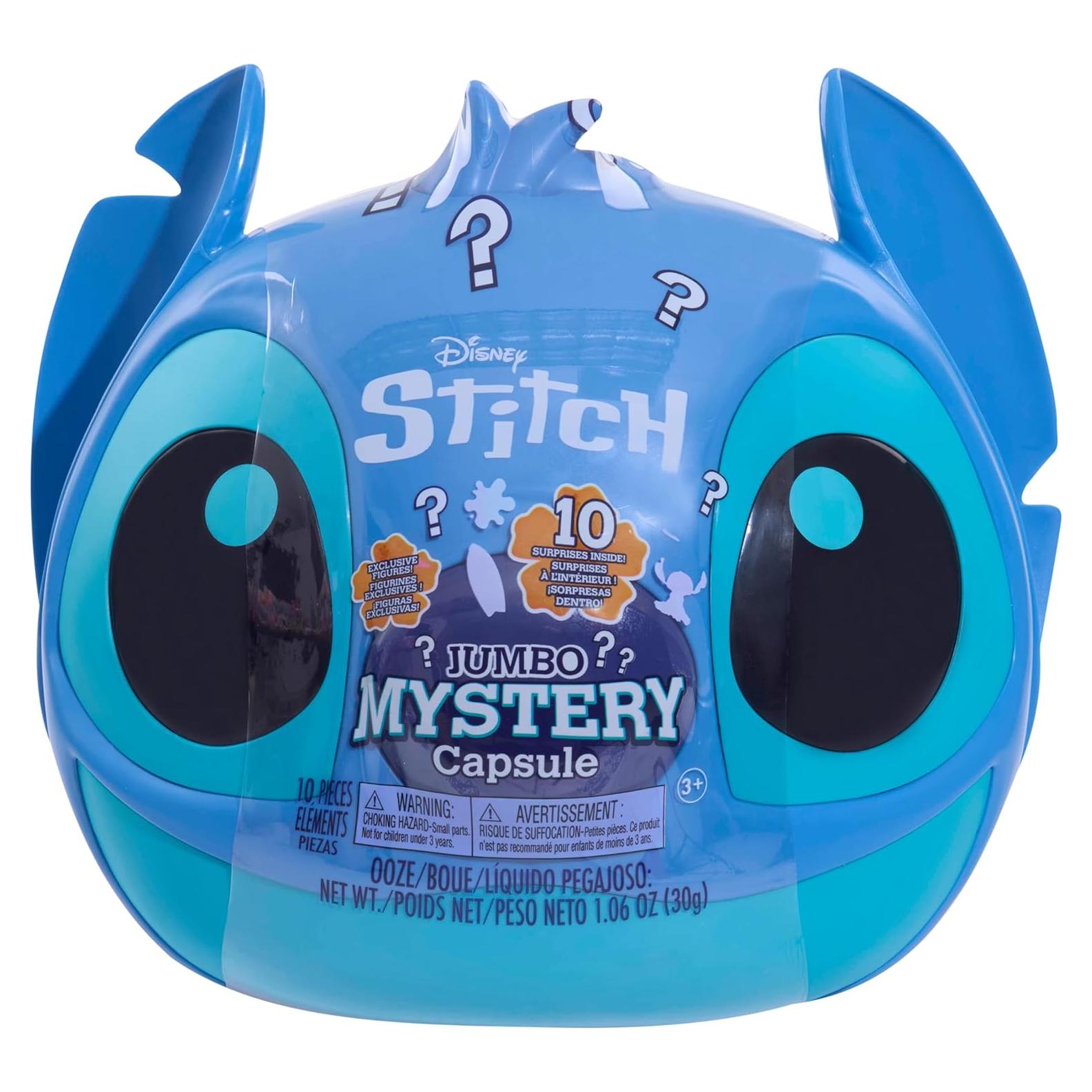 Cápsula Misteriosa Jumbo Disney Stitch 22cm con 8 Sorpresas