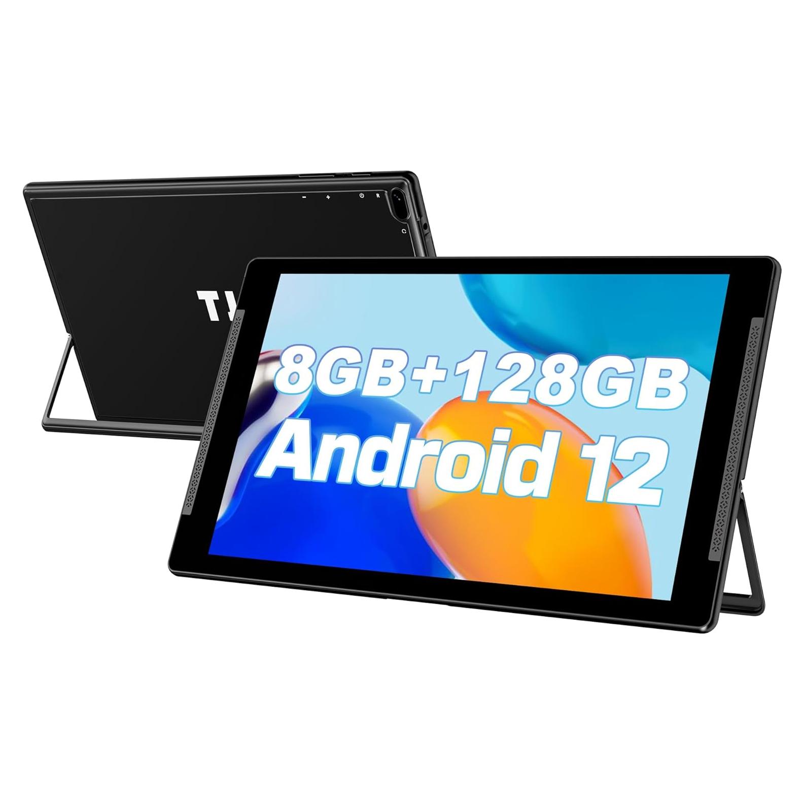 Tableta TJD Android 12 de 10.1" 8GB RAM 128GB ROM Negro