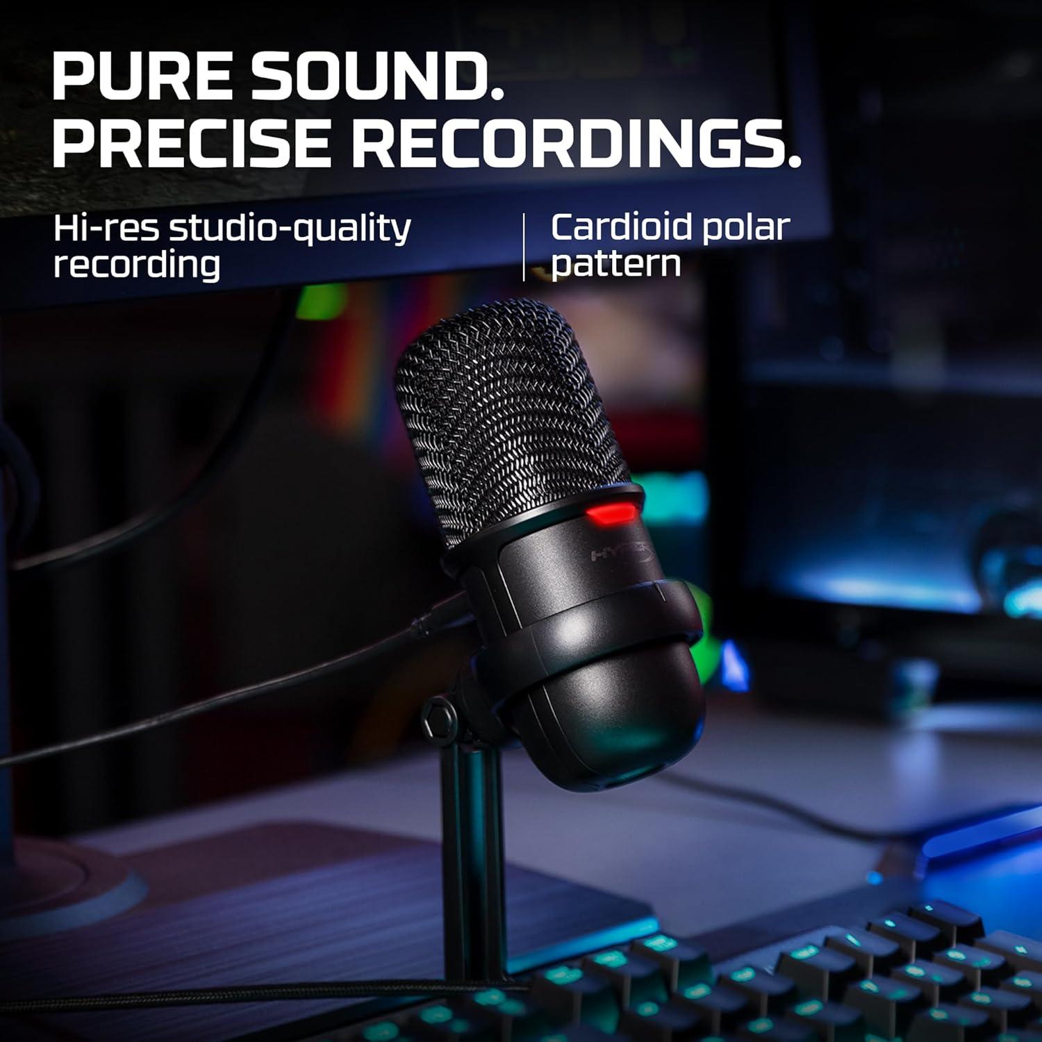 Micrófono USB HyperX SoloCast Negro - Cardioide, 24-bit/96kHz