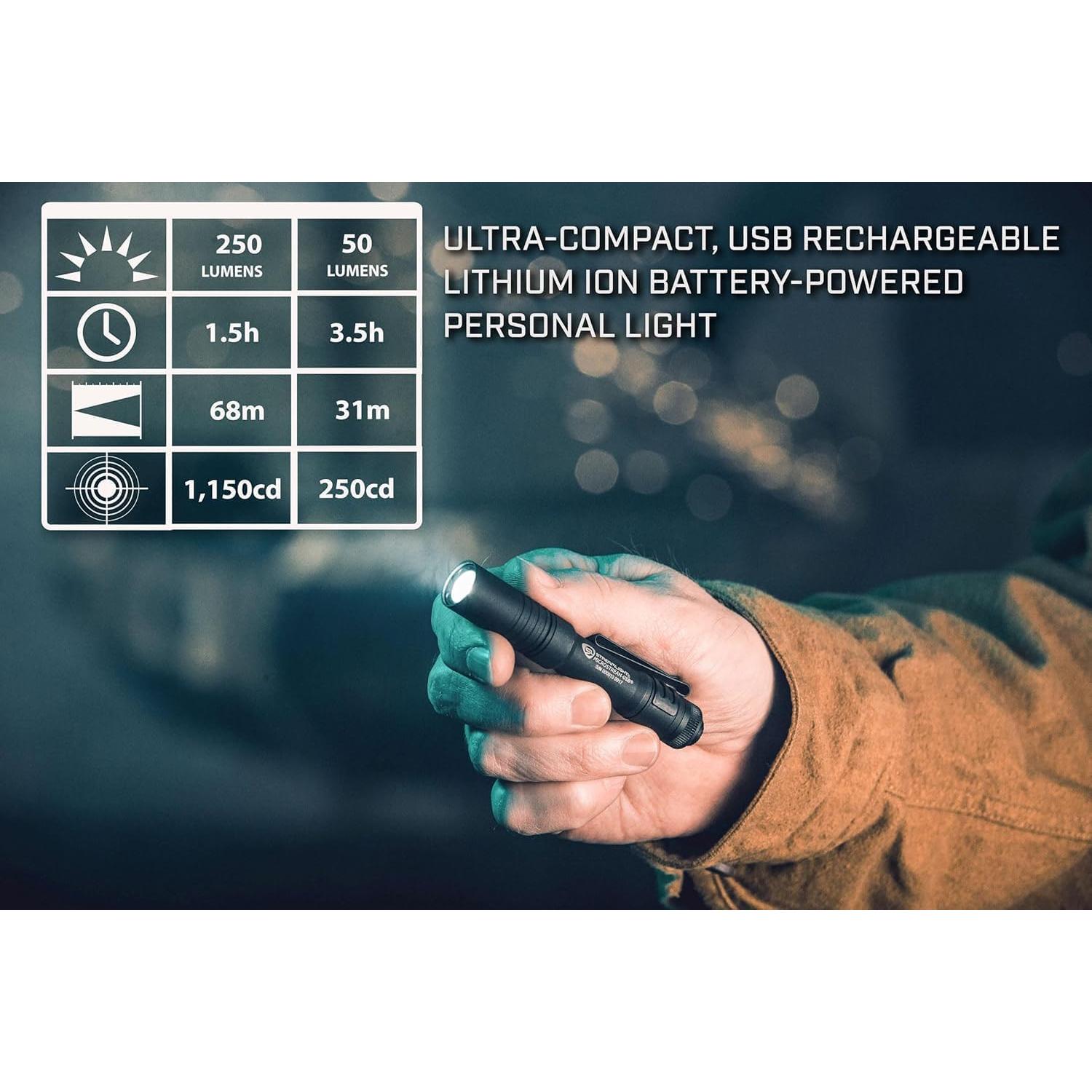 Linterna Streamlight MicroStream 250 Lúmenes USB Recargable Roja