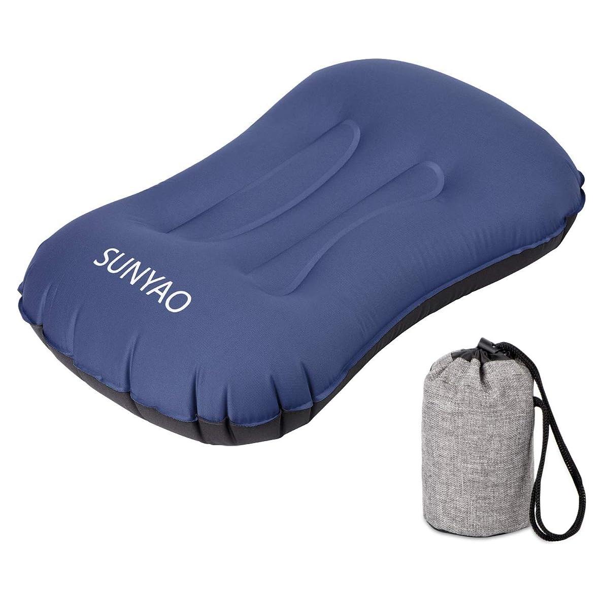 Almohada Inflable SUNYAO Ergonómica para Camping 42x32cm
