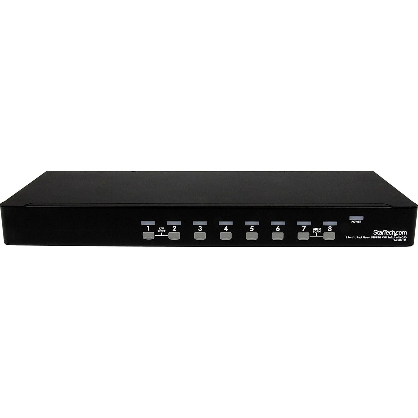 Conmutador KVM 8 Puertos StarTech.com USB PS/2 Montaje Rack 1U