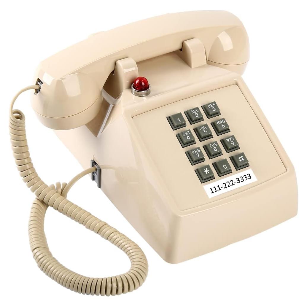 Teléfono de Línea Terrestre Retro Beige HTMengt 0.88kg