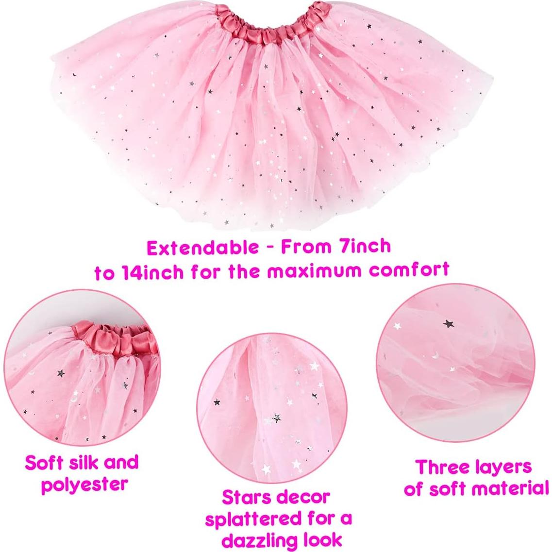 Conjunto de Princesa Meland para Niñas 3 Faldas y Accesorios