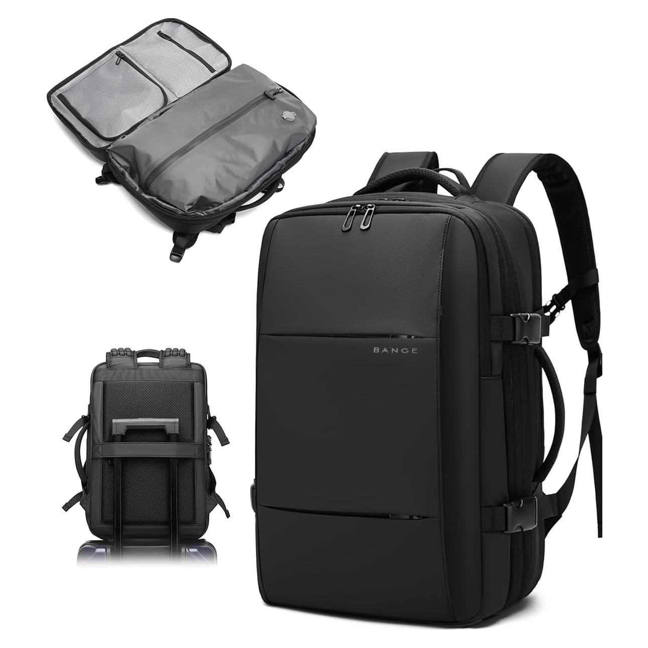 BANGE Airback Backpack with Anti-Theft Vacuum Compression Travel Backpack,Expandable Backpacks with Pump for Airplanes