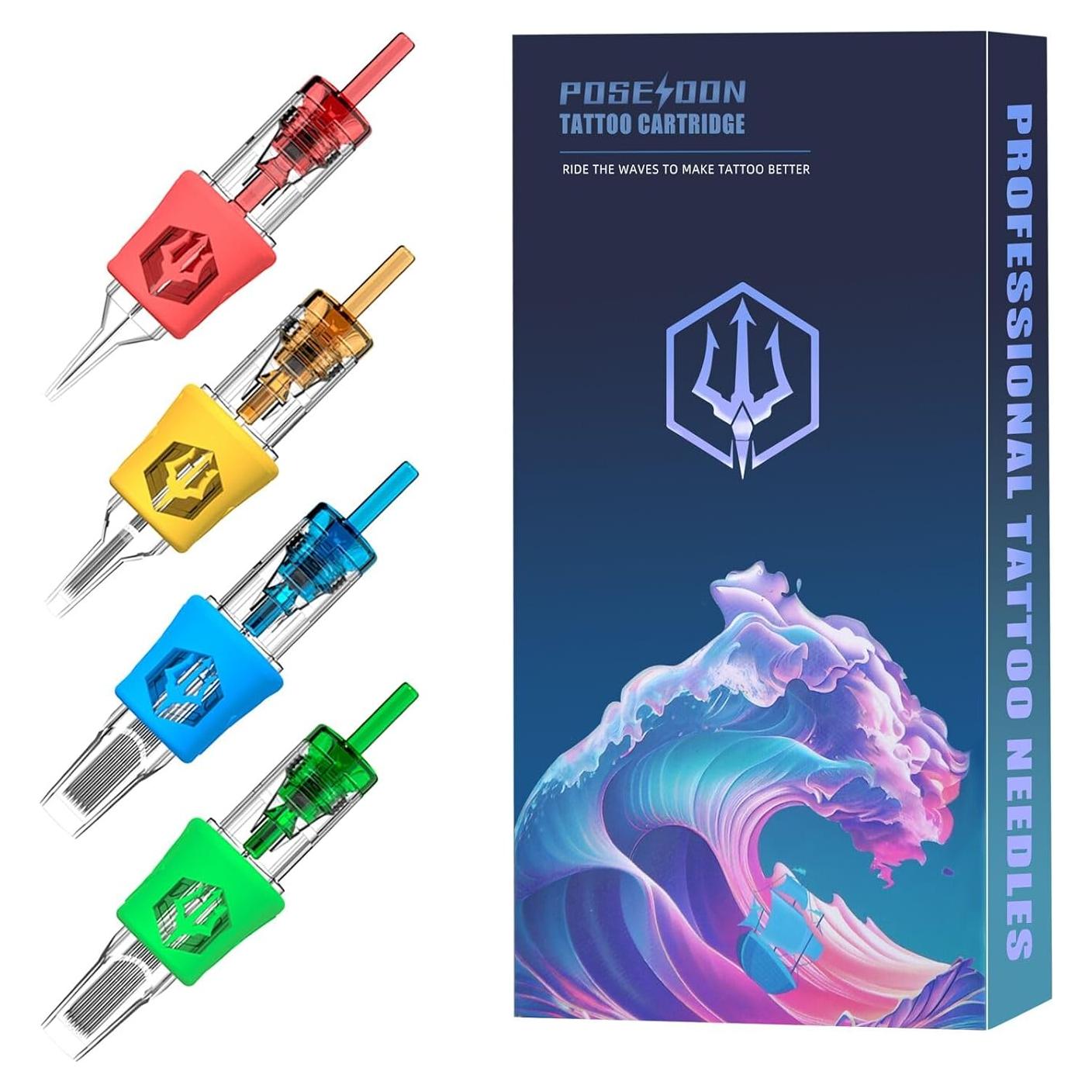 Cartuchos de Agujas de Tatuaje POSEIDON 20PCS #12 Redondas