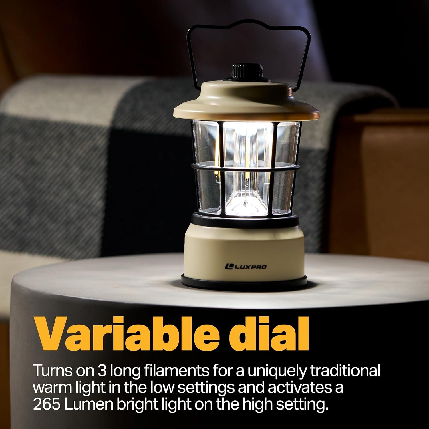 Linterna LED LUXPRO Beige - Resistente al Agua - 265 Lúmenes