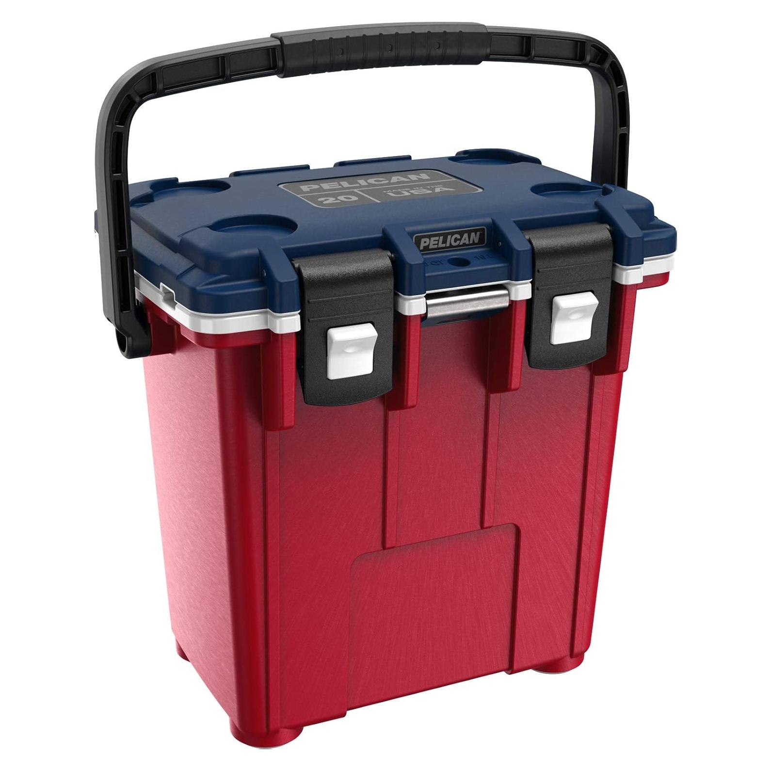 Enfriador Pelican Elite 20QT Rojo-Azul-Blanco 20L