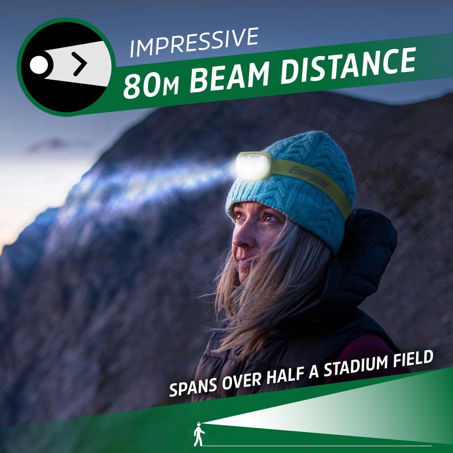 Linterna Frontal Recargable Energizer PRO-400, 400 Lúmenes, IPX4