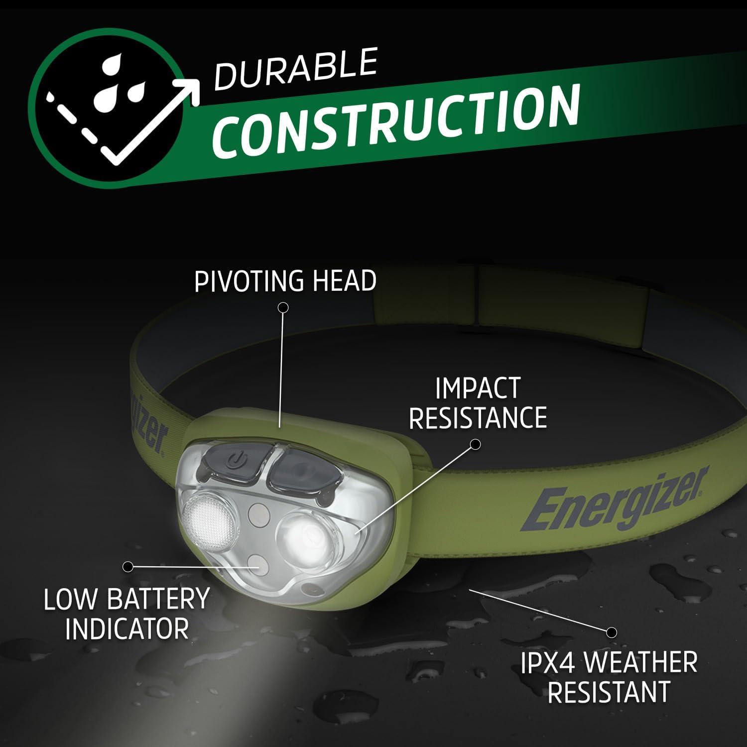 Linterna Frontal Recargable Energizer PRO-400, 400 Lúmenes, IPX4