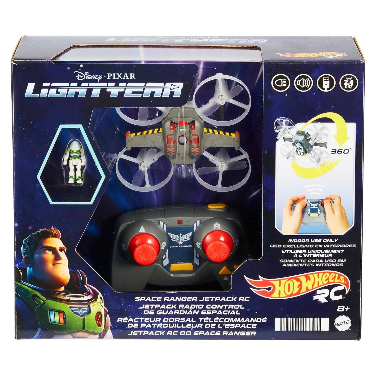 Jetpack R/C Space Ranger Hot Wheels con figura de Buzz 30.48 cm