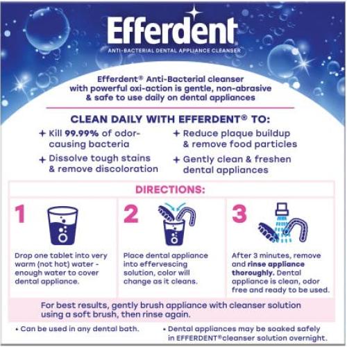 Tabletas Limpiadoras de Dentaduras Efferdent 44 Unidades