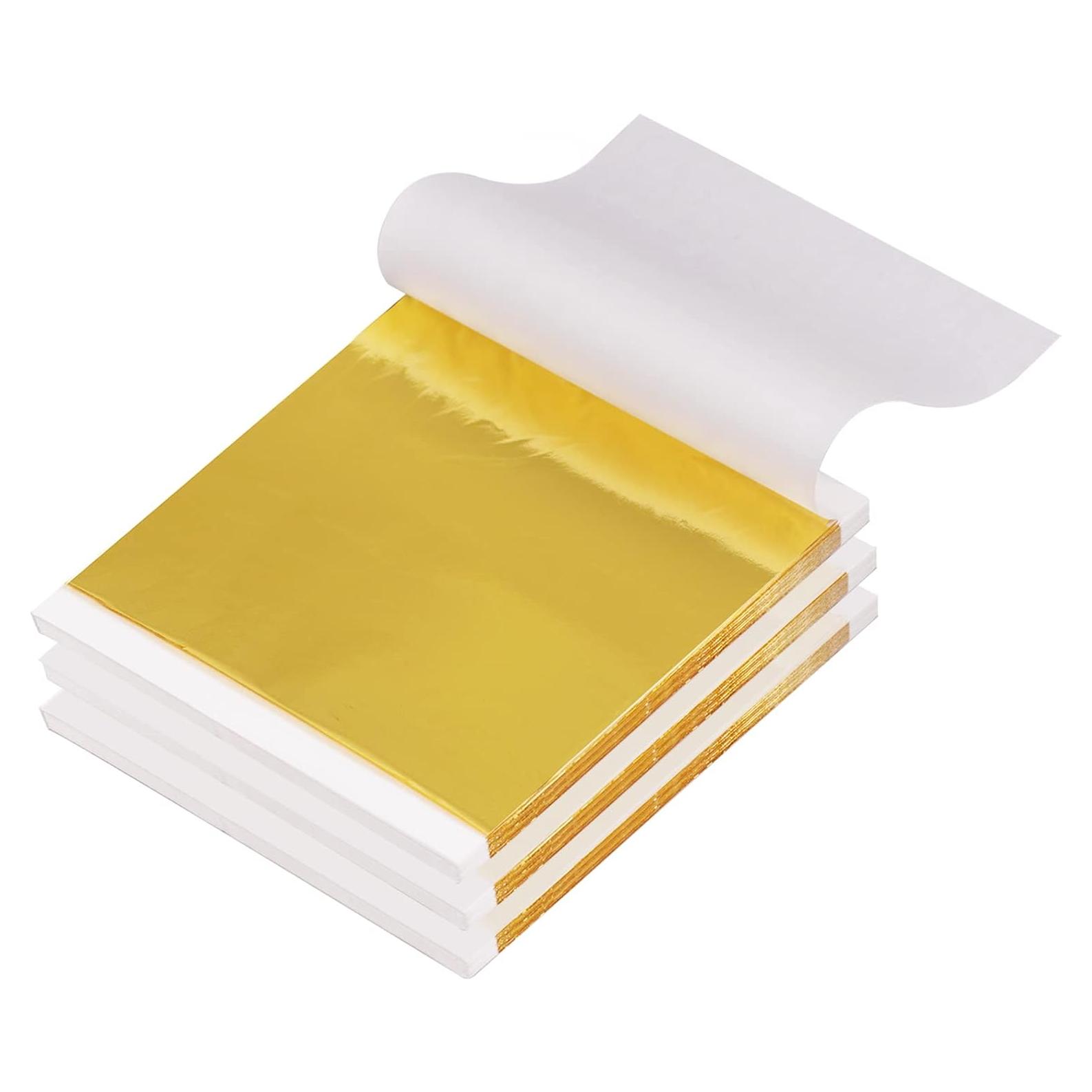 Hojas de Oro Gwybkq 300 Unidades 14x14 cm para Manualidades
