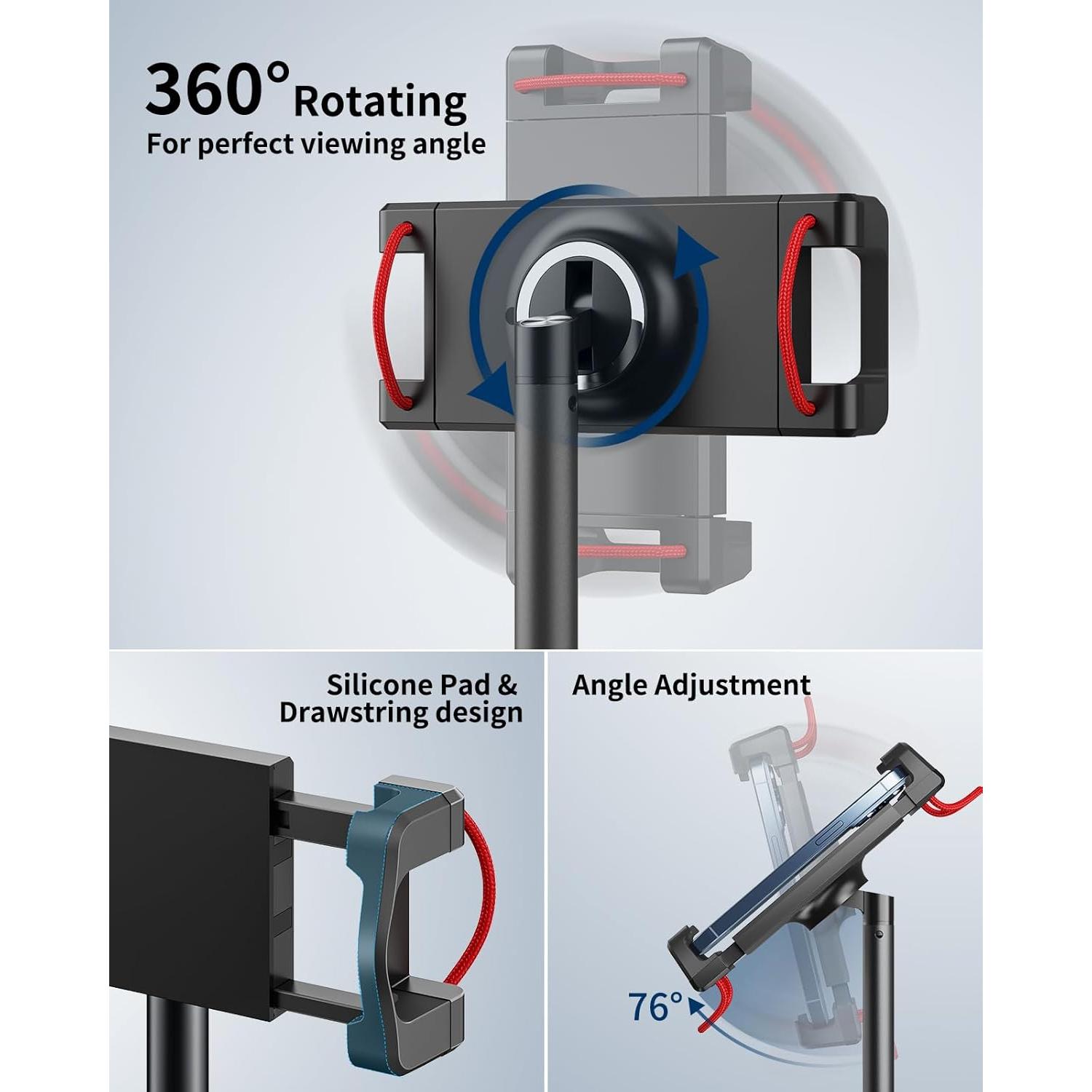 Soporte Ajustable para Tableta SAIJI S3E-2, 29-46 cm, Negro