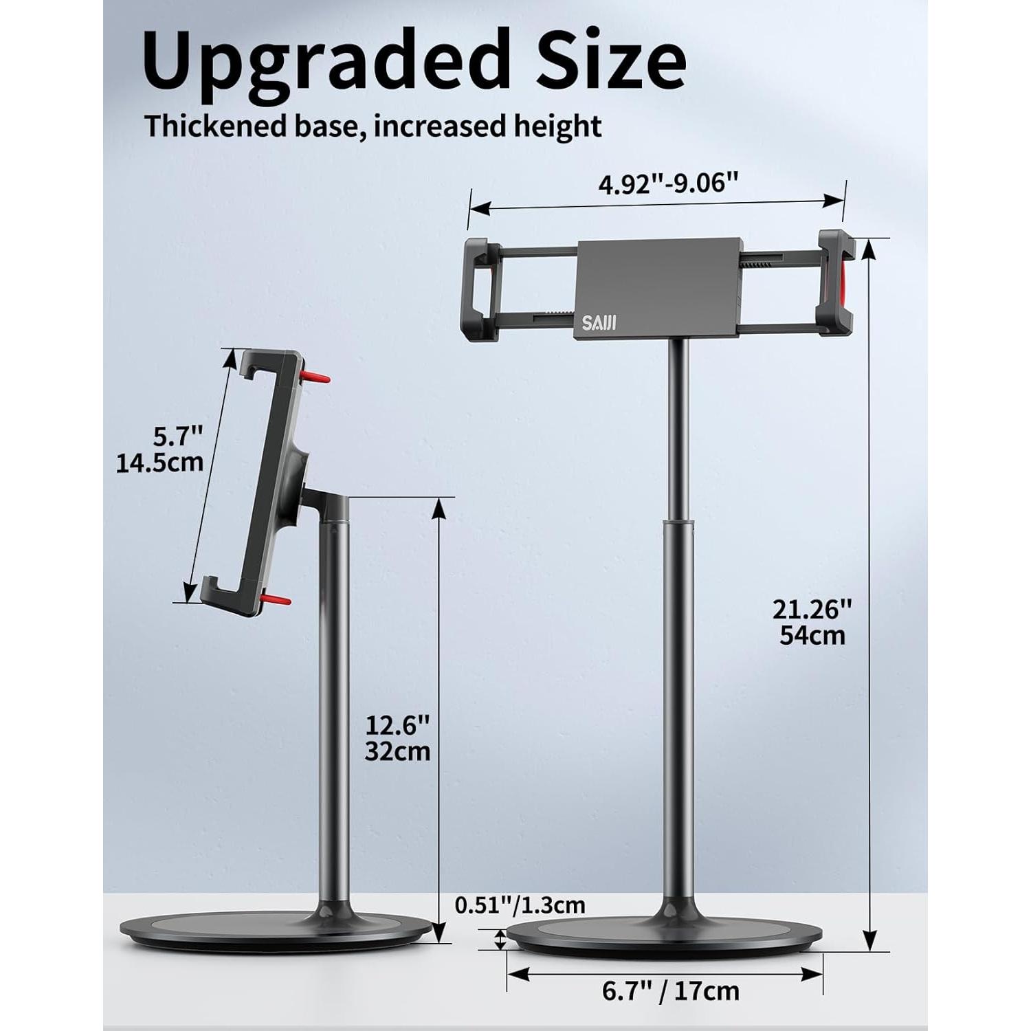 Soporte Ajustable para Tableta SAIJI S3E-2, 29-46 cm, Negro
