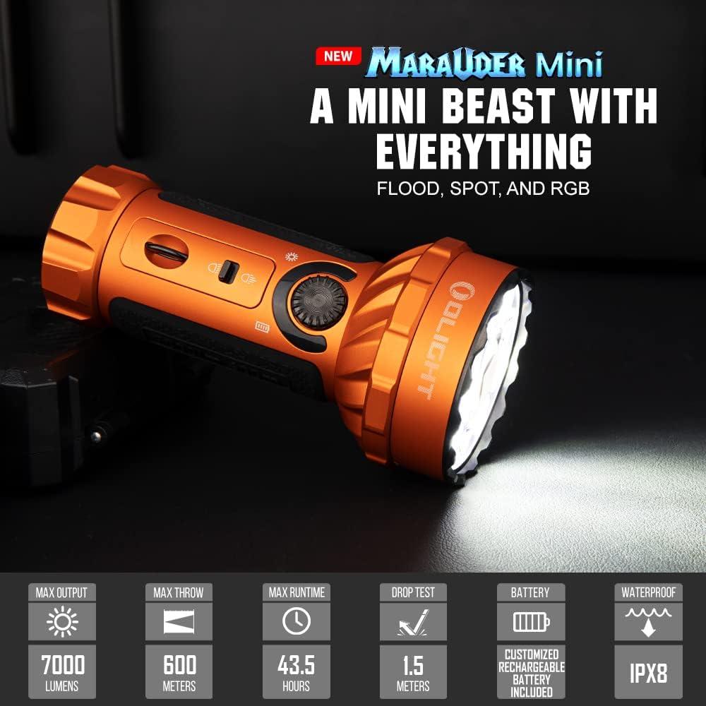 Linterna Recargable OLIGHT Marauder Mini 7000 Lúmenes Naranja