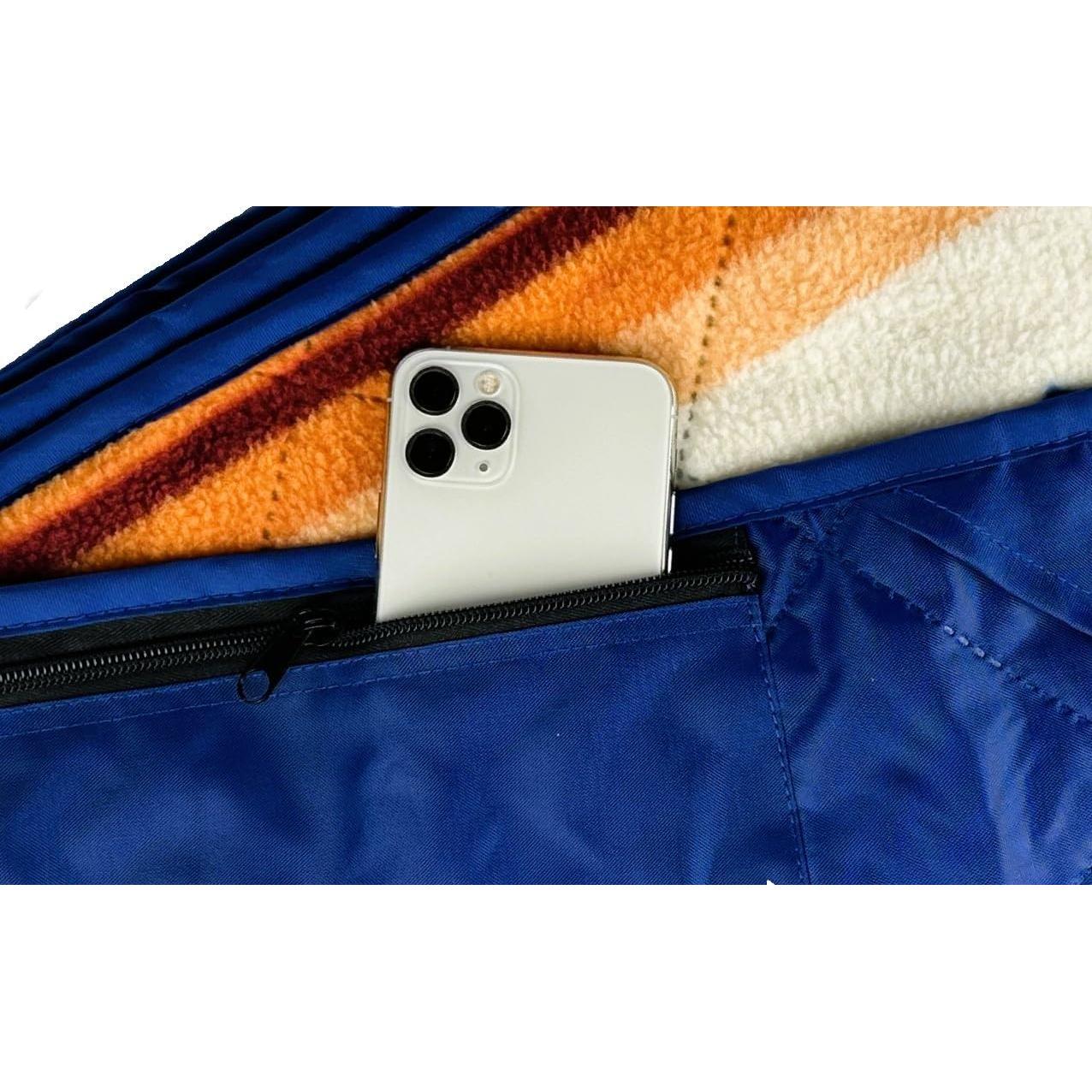 DOWN UNDER OUTDOORS Large Waterproof Windproof Extra Thick 350 GSM Quilted Fleece, or Sherpa Stadium Blanket