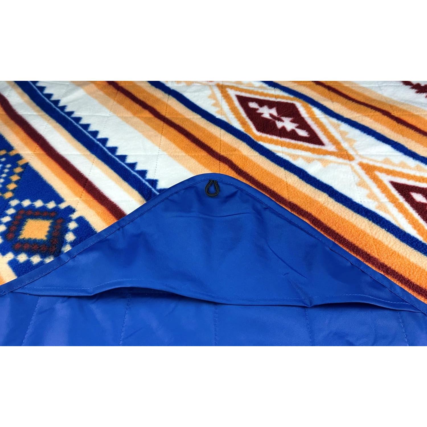 DOWN UNDER OUTDOORS Large Waterproof Windproof Extra Thick 350 GSM Quilted Fleece, or Sherpa Stadium Blanket