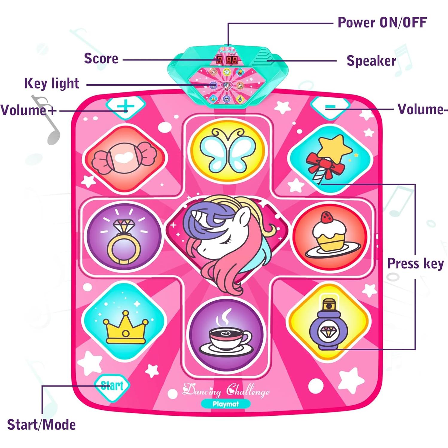 Alfombra de Baile Musical Unicornio Kusntin con Luces LED