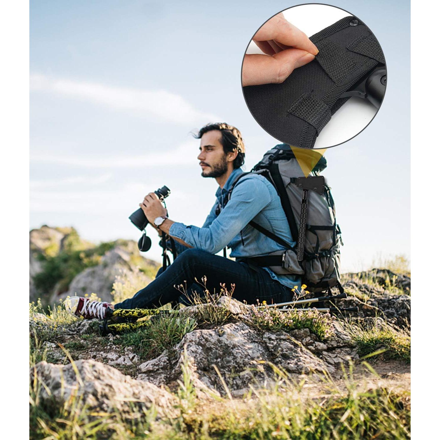 Camping Axe, Folding Portable Survival Hatchet/Shovel Multi-Tool, Tactical Tomahawk with Hammer for Outdoor Hunting Hiking Camping