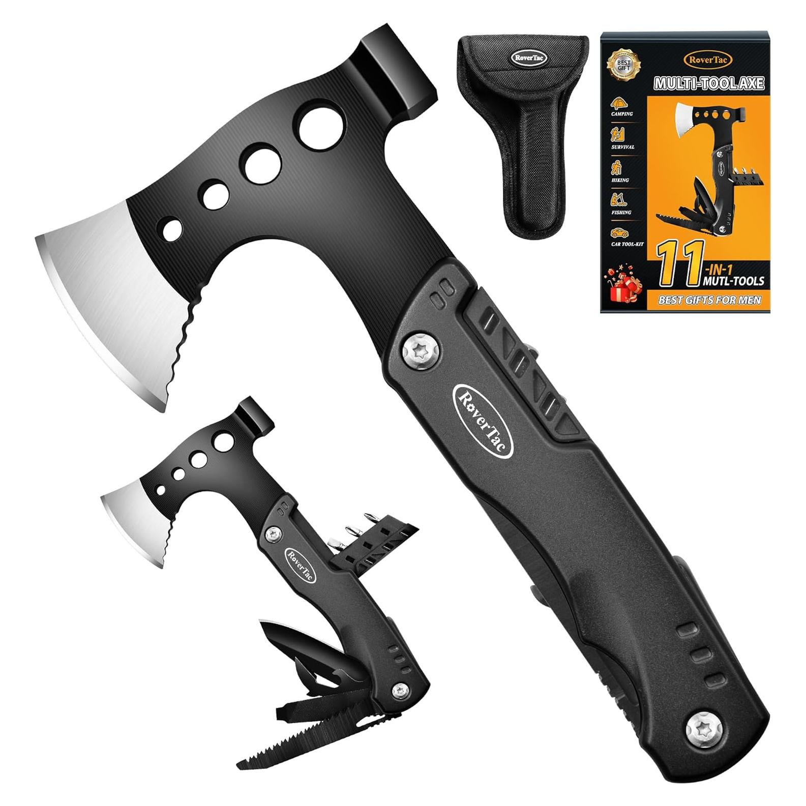 Hacha Multiherramienta RoverTac 11-en-1 Acero Inoxidable Camping