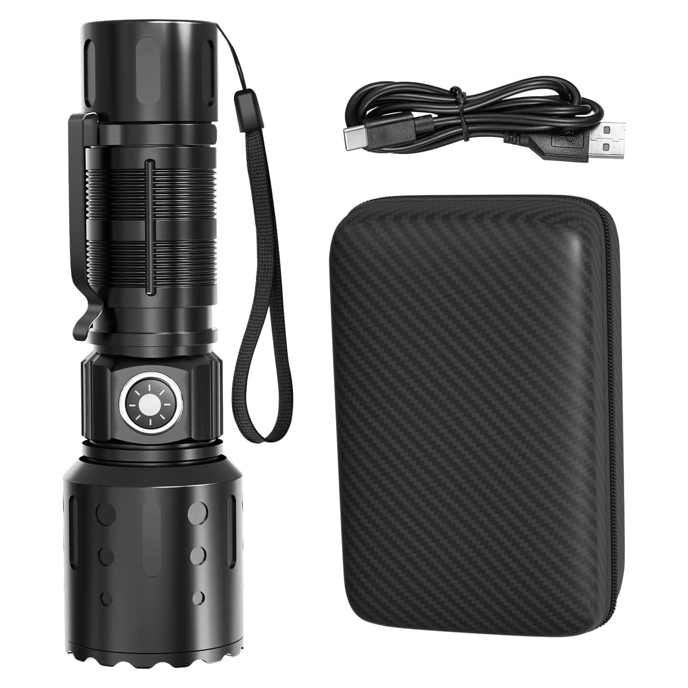 Linterna LED Recargable Tommax K-2316 - 20000 Lúmenes, 6 Modos, IPX5