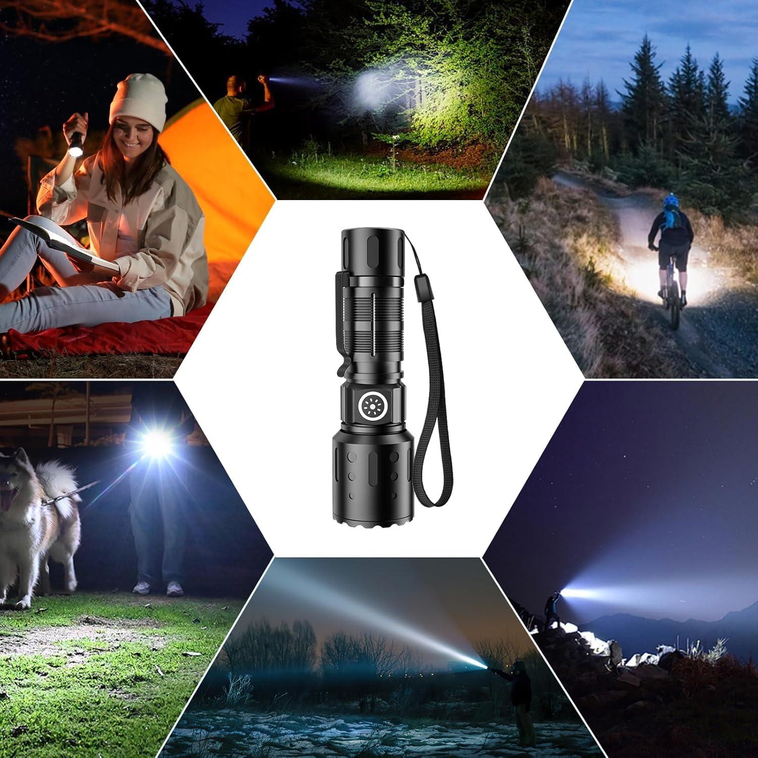 Linterna LED Recargable Tommax K-2316 - 20000 Lúmenes, 6 Modos, IPX5