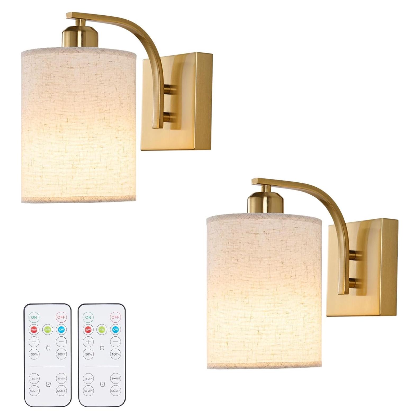 Apliques de Pared Recargables Powfloven Set de 2 LED Dimmables