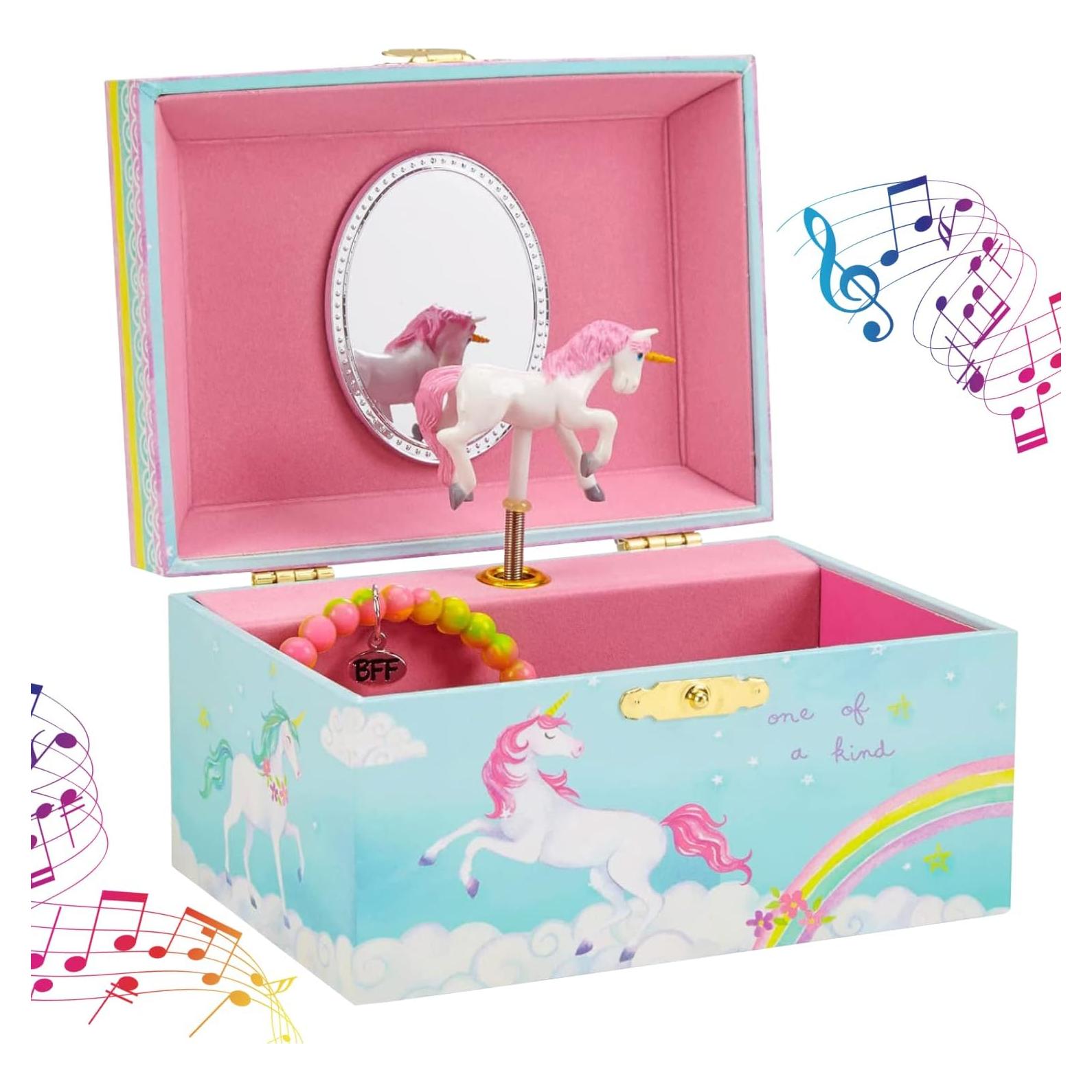 Caja de Joyería Musical Jewelkeeper Unicornio 15.24x11.75 cm