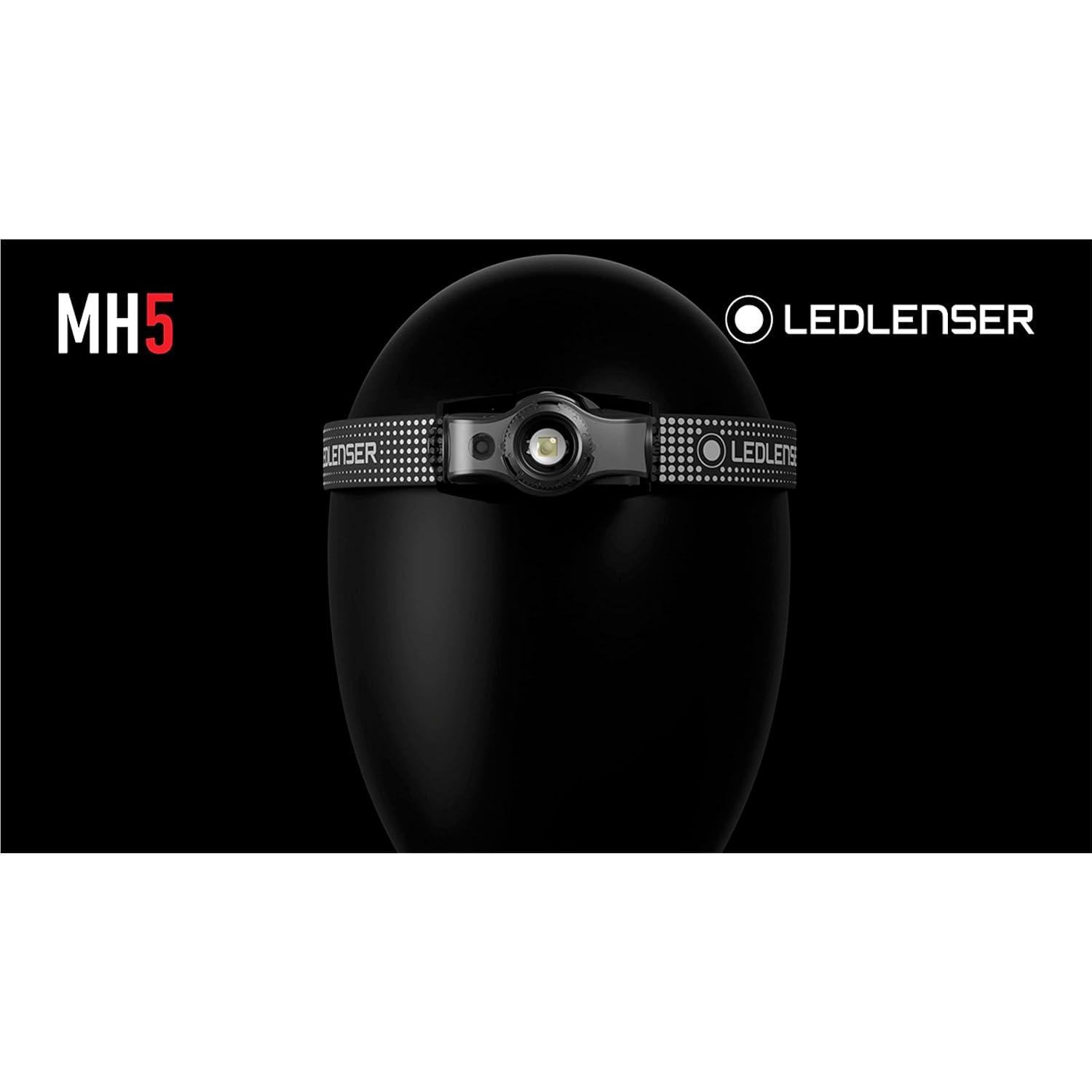 Linterna Frontal Recargable Ledlenser MH5 400 Lúmenes Negro