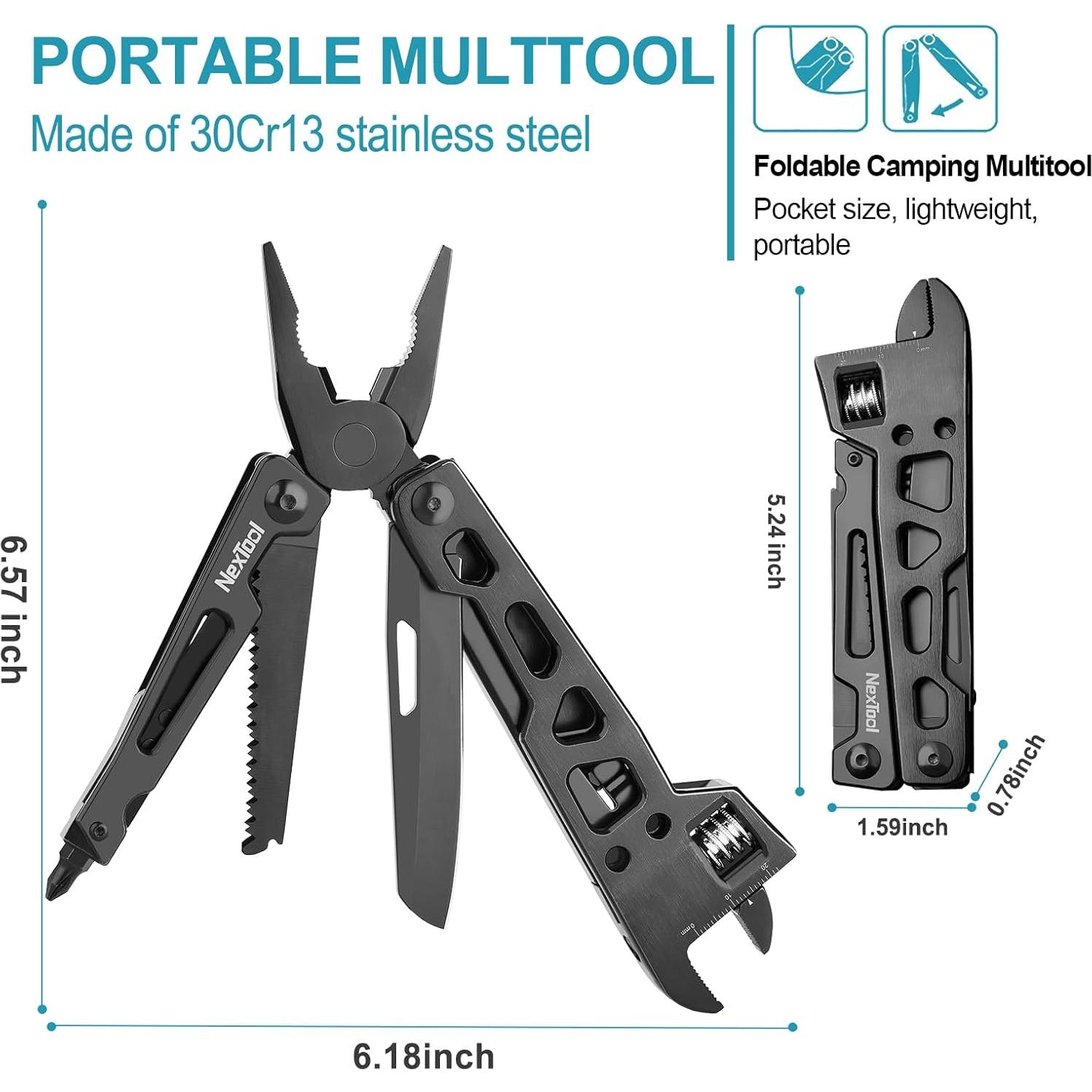 Multiherramienta 9 en 1 NexTool Llave Ajustable Acero Inoxidable