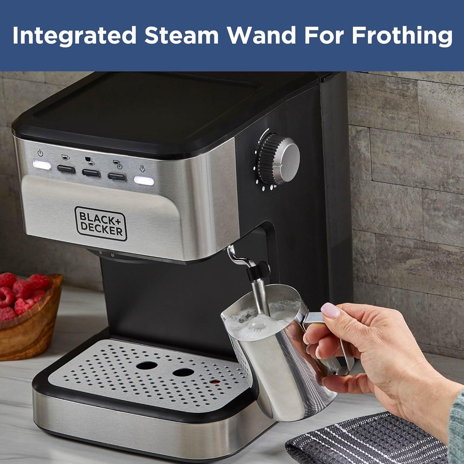 Máquina de Espresso BLACK+DECKER 15 Bar con Espumador