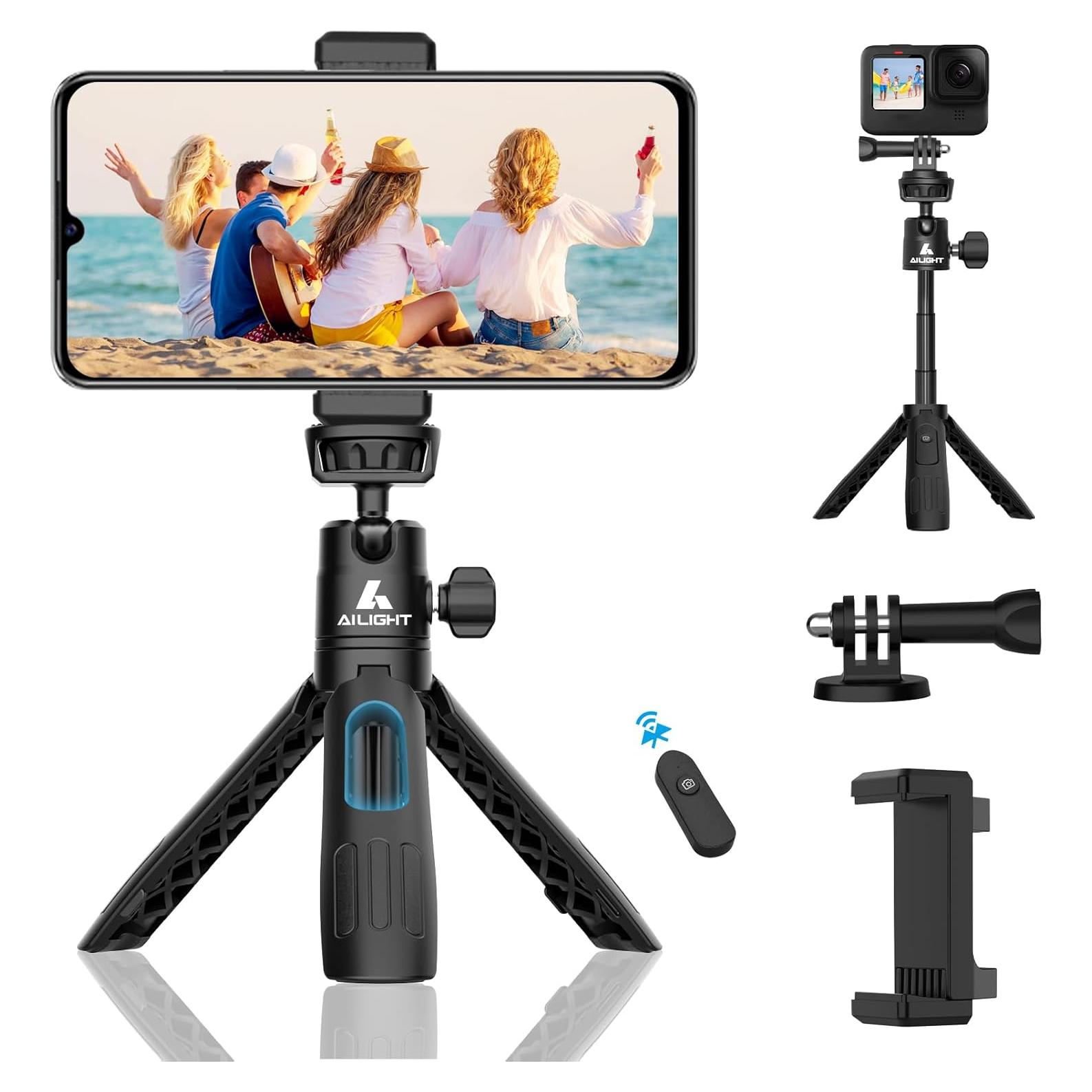 Trípode Mini Ailight 39 cm para iPhone y Cámara - Negro