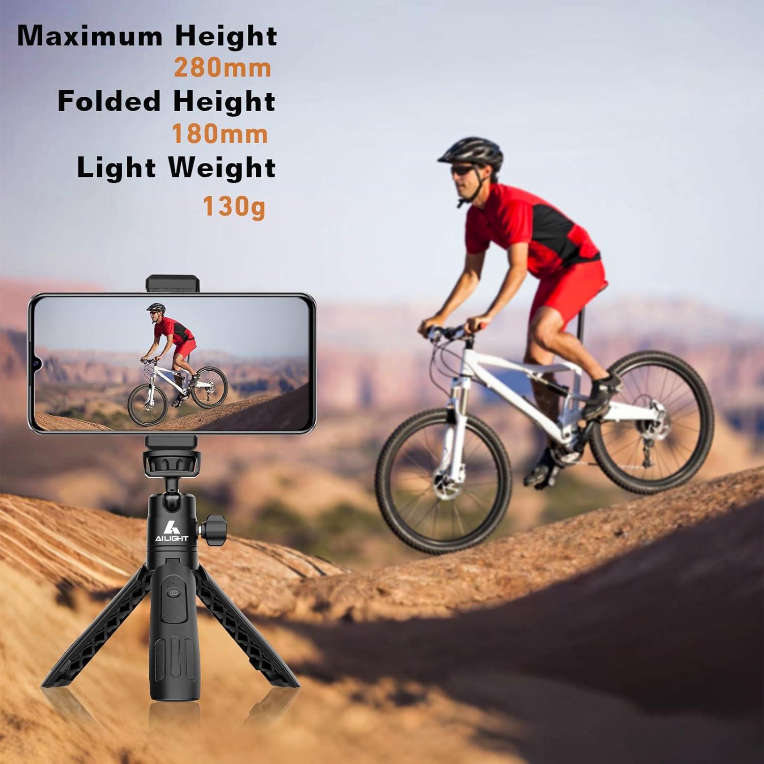 Trípode Mini Ailight 39 cm para iPhone y Cámara - Negro