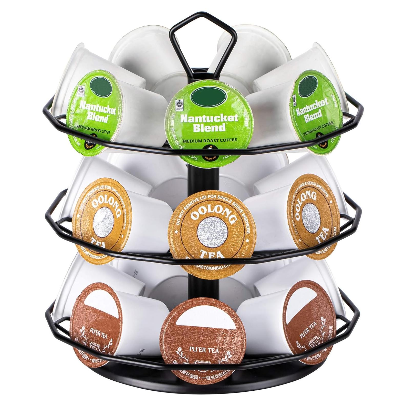 Soporte de K-Cup FlagShip 3 Niveles Metal Negro para 21 Cápsulas