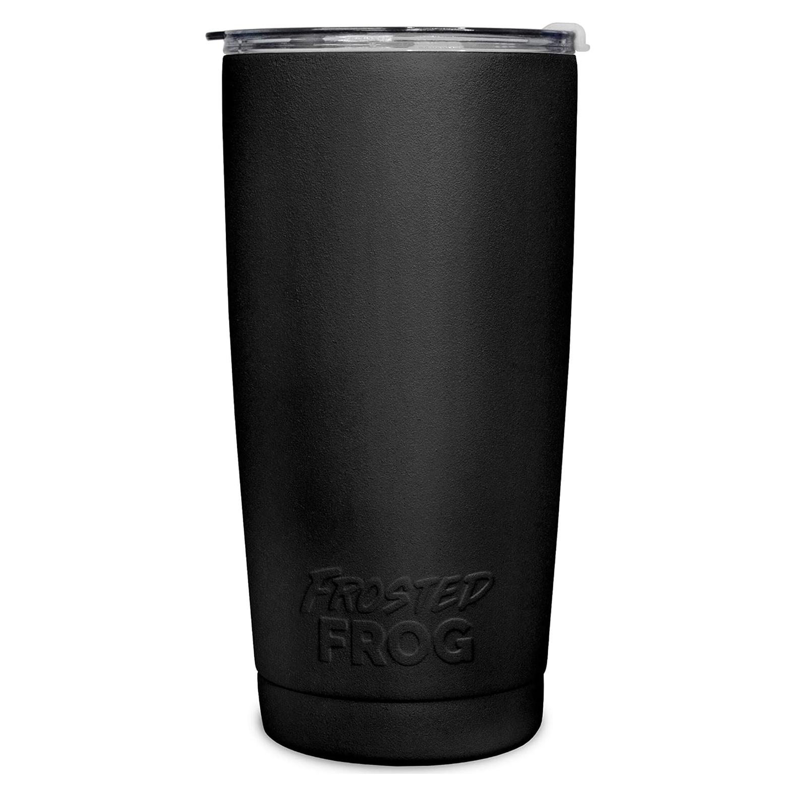 Vaso Térmico Frosted Frog 20oz Acero Inoxidable Negro