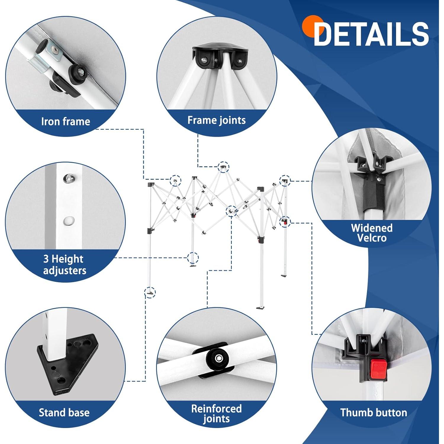 Tienda de Sombra Pop Up Outvita 1.5x1.5m Azul Impermeable