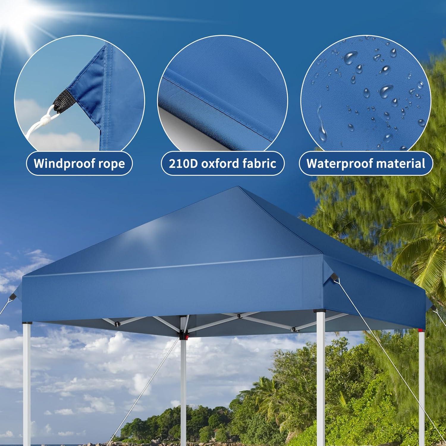 Tienda de Sombra Pop Up Outvita 1.5x1.5m Azul Impermeable