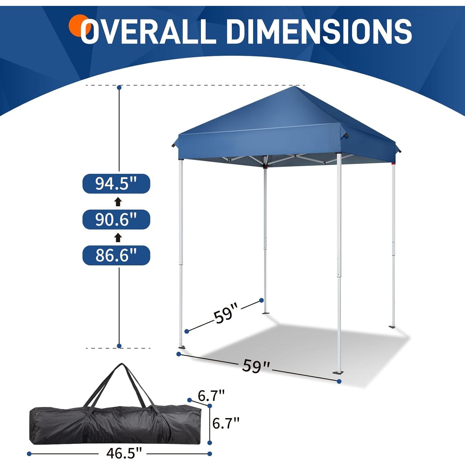 Tienda de Sombra Pop Up Outvita 1.5x1.5m Azul Impermeable