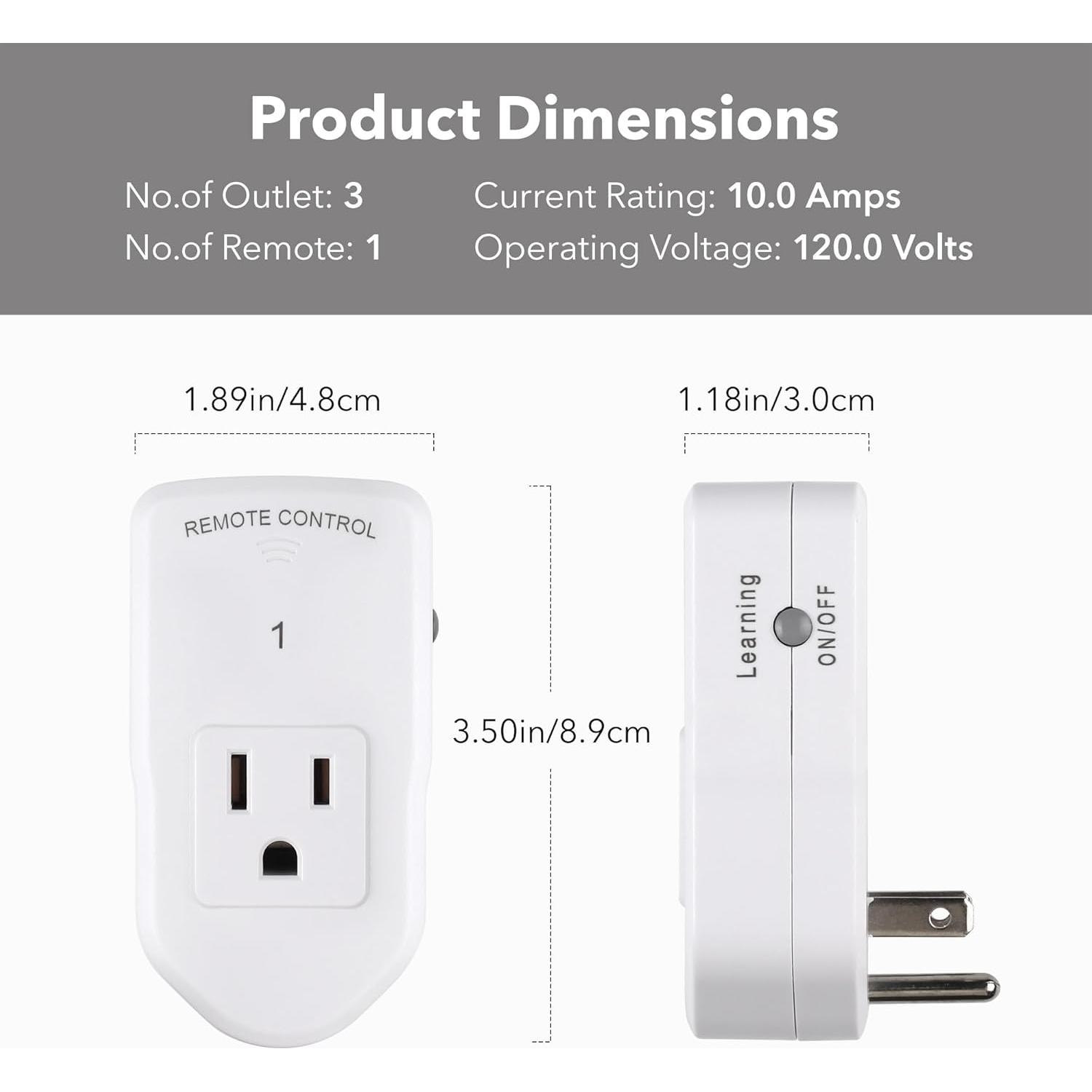 Enchufe Eléctrico Control Remoto BN-LINK 1200W Blanco