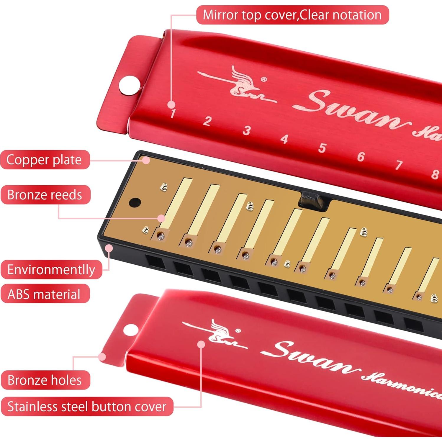 Armónica SWAN Diatónica 10 Agujeros Clave C para Principiantes