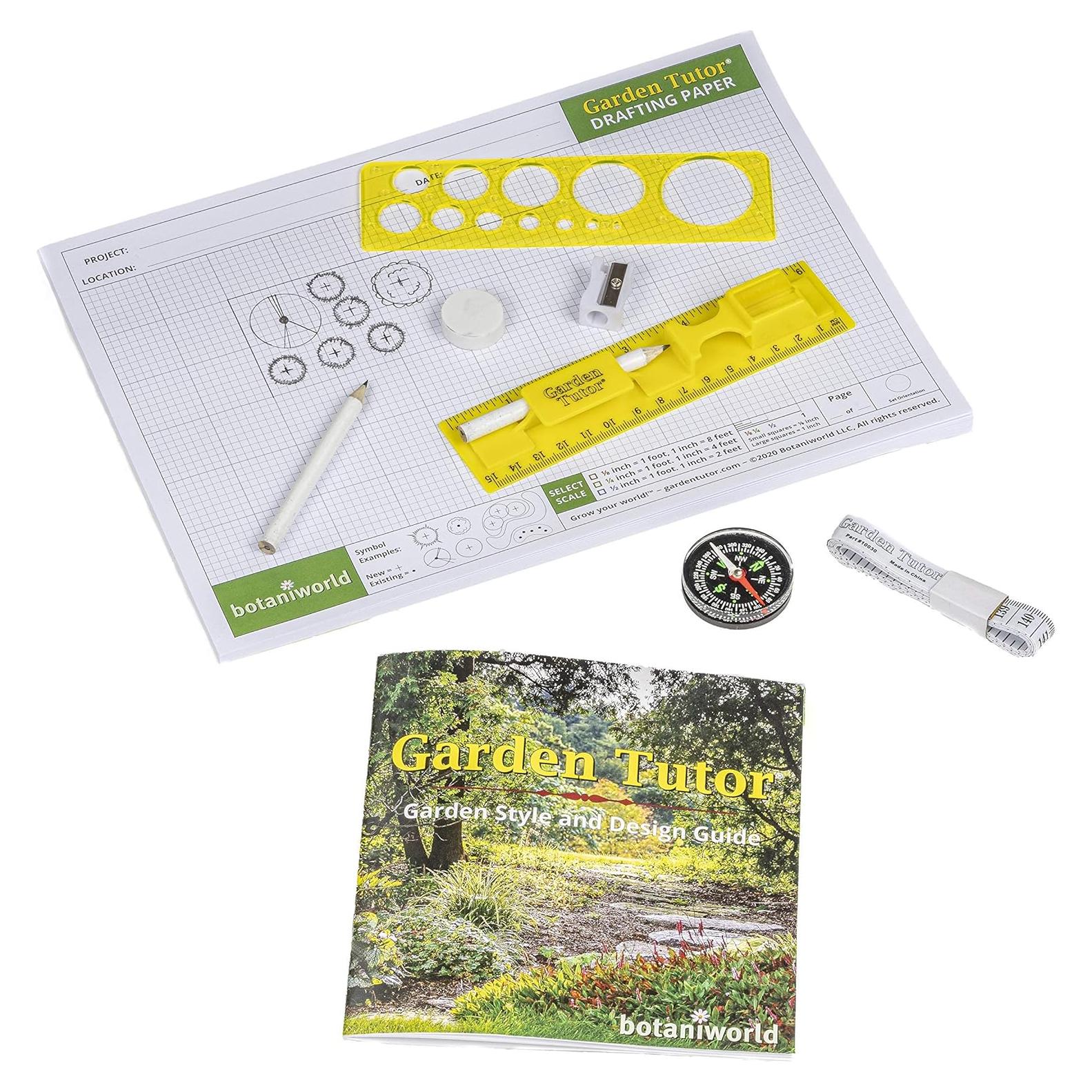 Garden Design Kit, Complete, Gardening Graph Paper, Drafting Tools, Landscaping Template, Detailed How-to Guide for Landscape Planning and Layout, Plan and Visualize