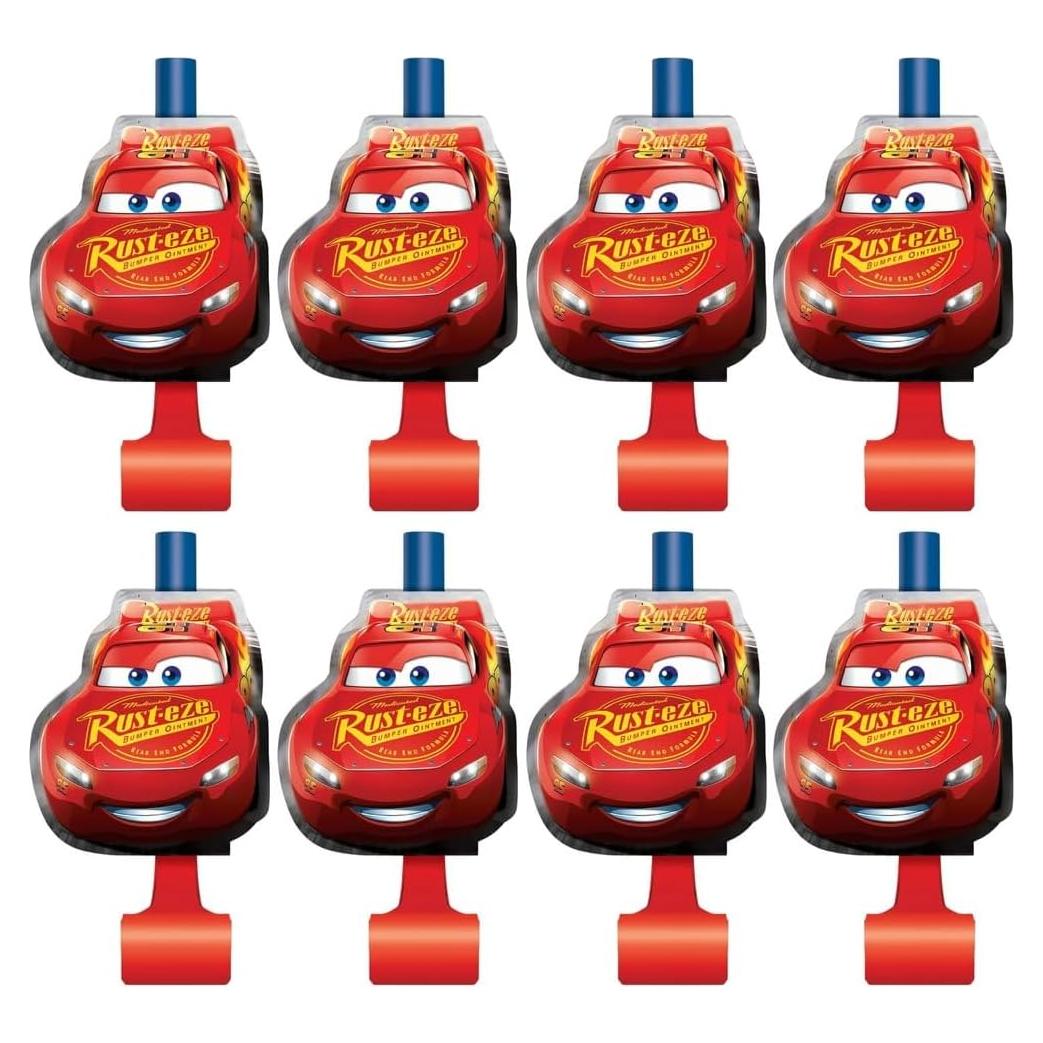 Blowouts de Fiesta Disney Cars 3 - Paquete de 8 - Coloridos y Resistentes
