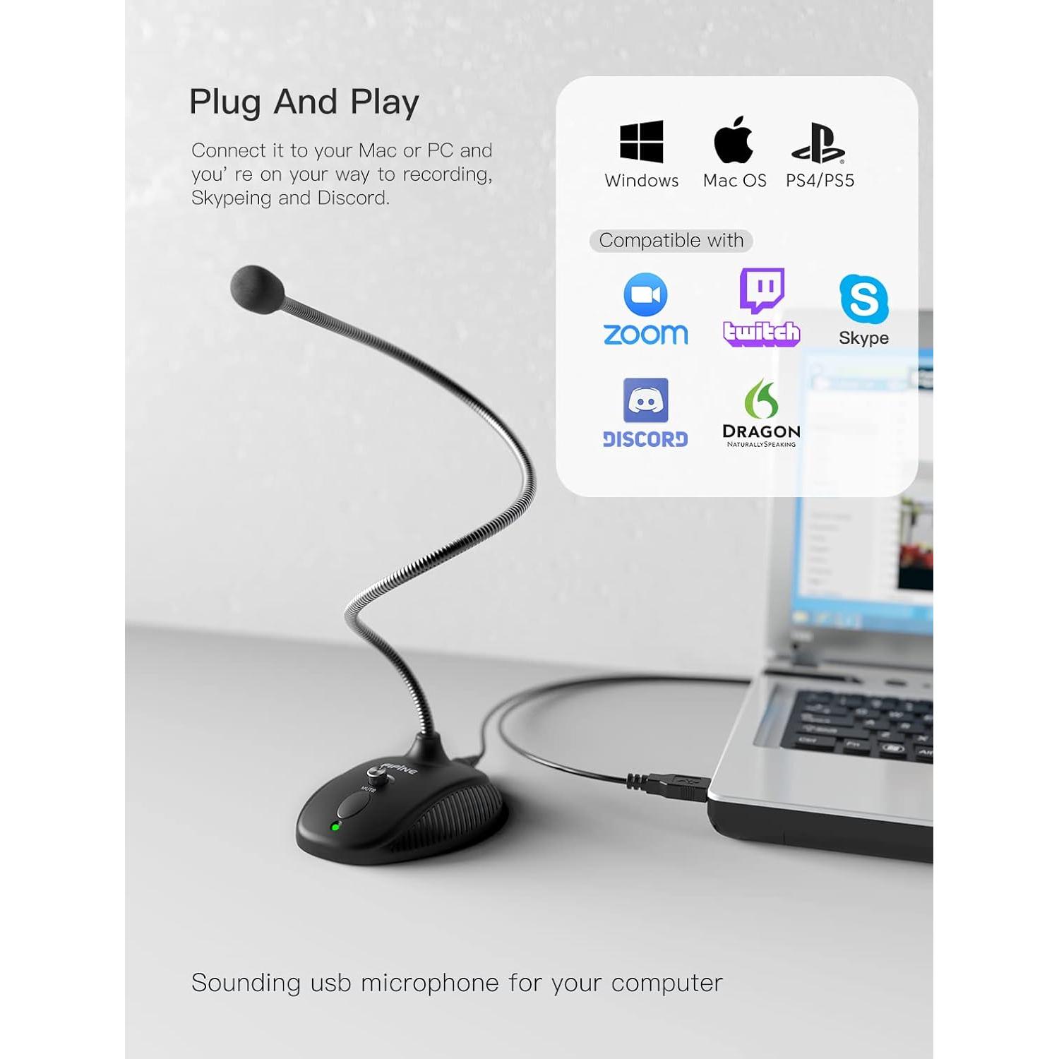 Micrófono USB de Condensador FIFINE K054 para PC y Laptop