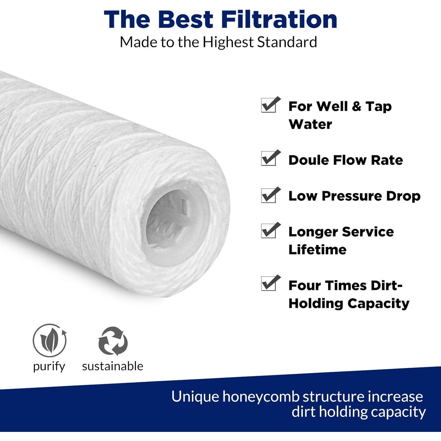 Cartucho Filtro Agua Membrane Solutions 10"x2.5" 5 Micrones